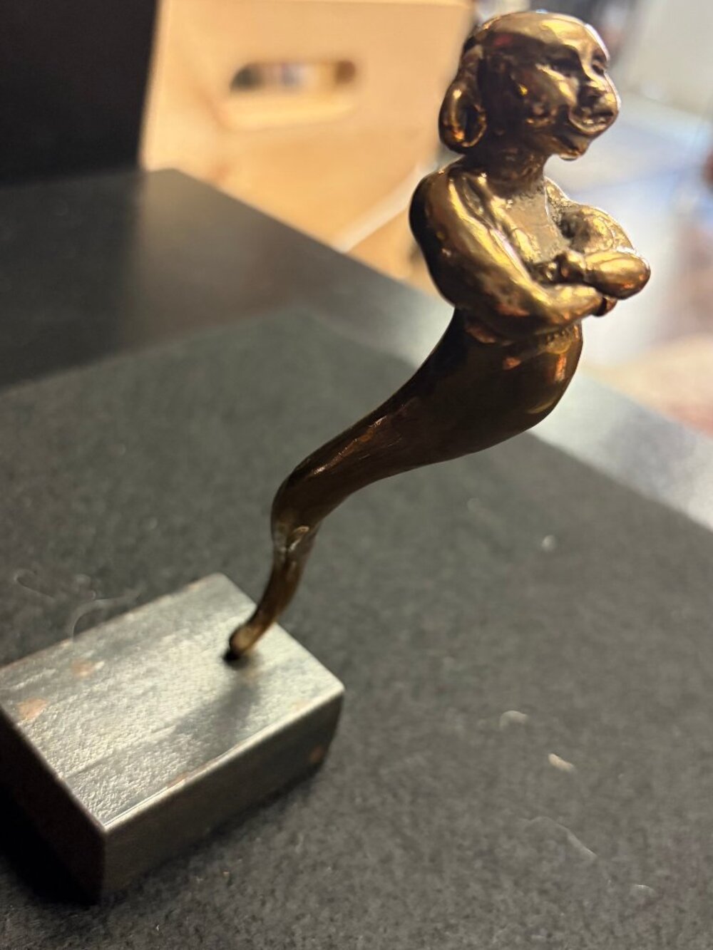 Vintage Brass Balancing Monkey/Genie Figurine Kinetic Desk Sculpture - Picture 2 of 5